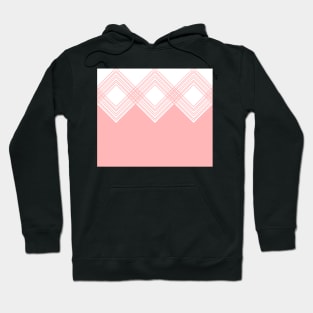 Abstract geometric pattern - pink and white. Hoodie